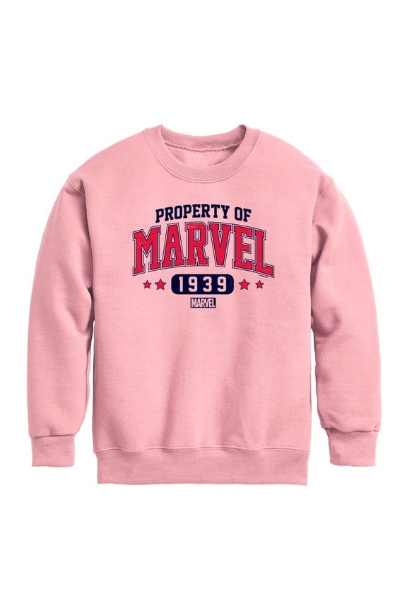 - Property Of Marvel - Youth Boys Crew Fleece Sweatshirt