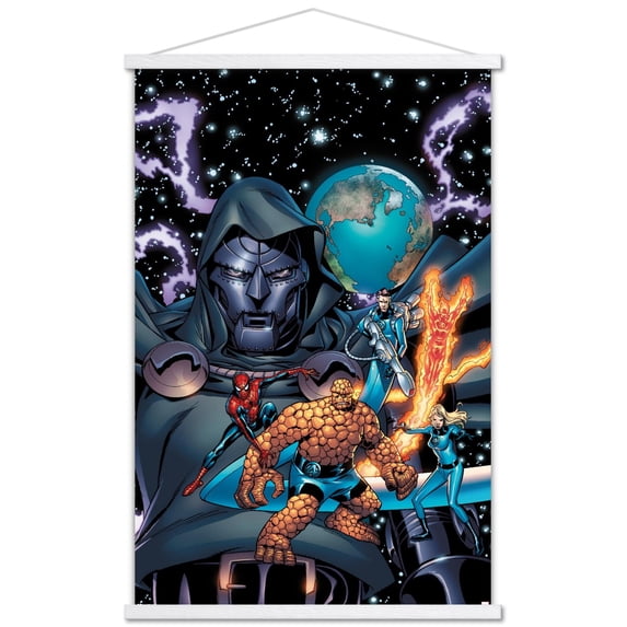 Marvel Publishing: Fantastic Four - Spider-Man And The Fantastic Four #3 Wall Poster with Magnetic Frame, 22.375" x 34"