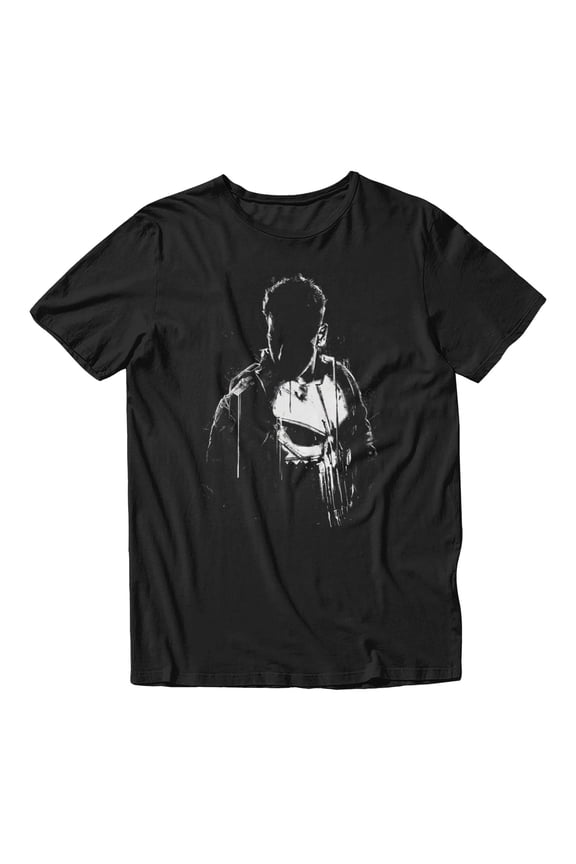 Marvel Punisher Frank Castle Gritty Ink Sketch Men's T Shirt (Black, S-XXXL)