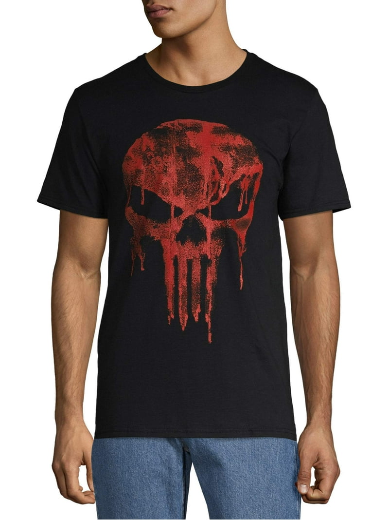 Marvel Punisher Seeing Red Men's and Big Men's Graphic Tee Shirt