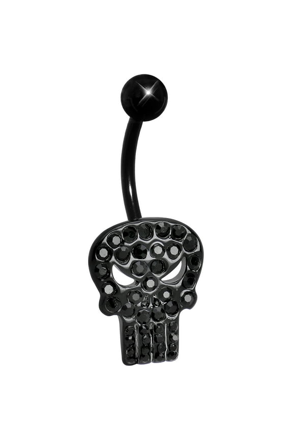 Punisher Skull Logo Belly Button Ring