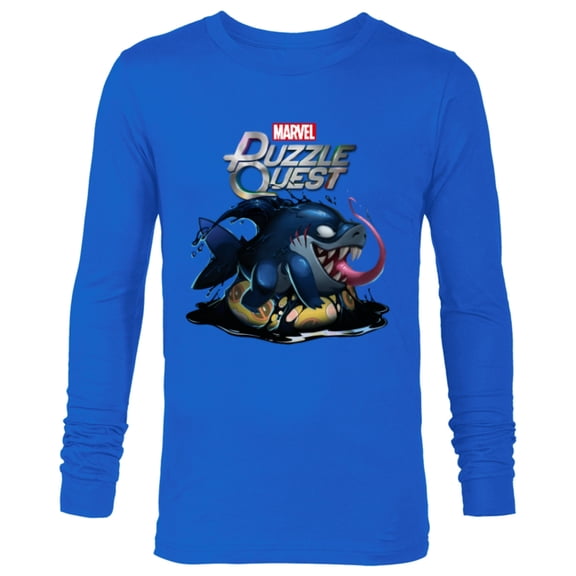 Marvel Puzzle Quest Jeff Land Shark Jeffrey Symbiote Floatie - Long Sleeve T-Shirt for Men - Customized-Navy