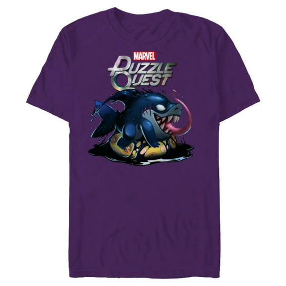 Marvel Puzzle Quest Jeff Land Shark Jeffrey Symbiote Floatie - Short Sleeve Blended T-Shirt for Adults - Customized-Purple