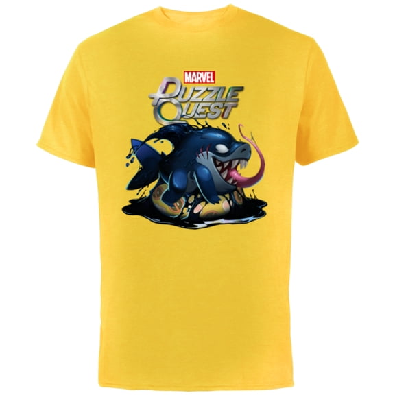 Marvel Puzzle Quest Jeff Land Shark Jeffrey Symbiote Floatie - Short Sleeve Cotton T-Shirt for Adults - Customized-Yellow