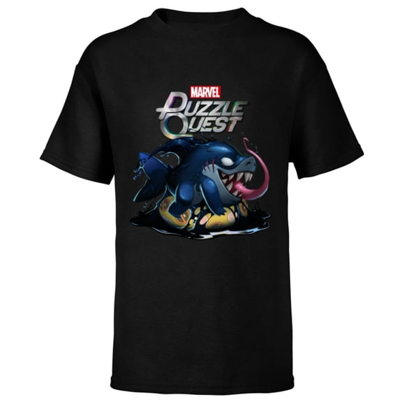 Marvel Puzzle Quest Jeff Land Shark Jeffrey Symbiote Floatie - Short Sleeve T-Shirt for Kids - Customized-Black