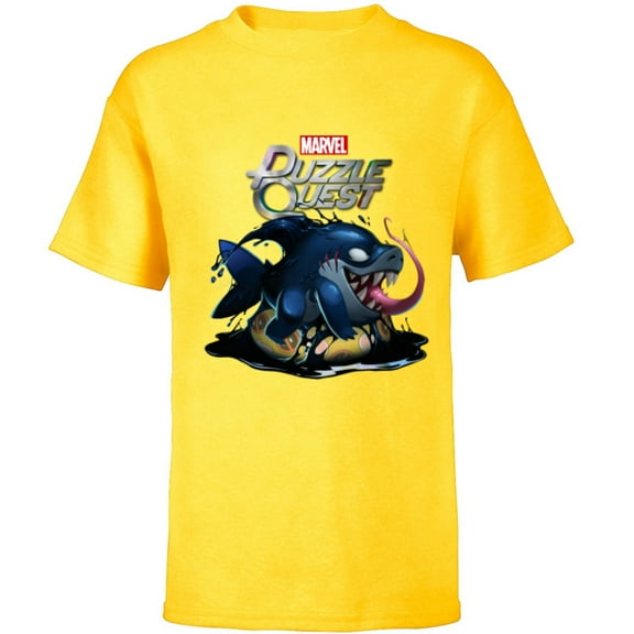 Marvel Puzzle Quest Jeff Land Shark Jeffrey Symbiote Floatie - Short Sleeve T-Shirt for Kids - Customized-Yellow