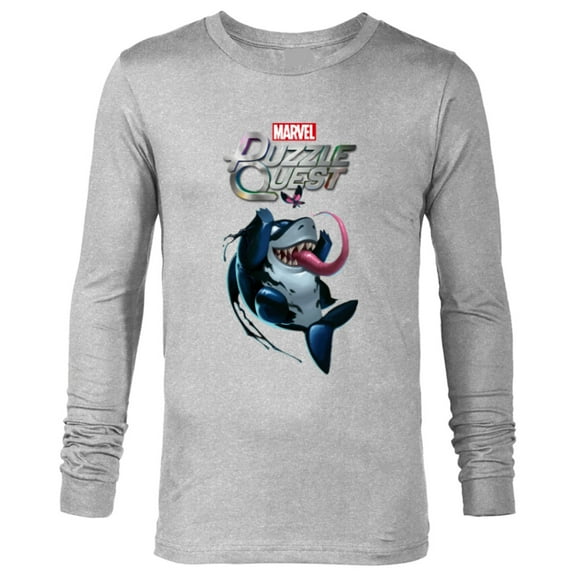 Marvel Puzzle Quest Jeff the Land Shark Jeffrey Symbiote - Long Sleeve T-Shirt for Men - Customized-Athletic Heather