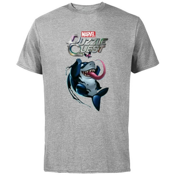 Marvel Puzzle Quest Jeff the Land Shark Jeffrey Symbiote - Short Sleeve Cotton T-Shirt for Adults - Customized-Athletic Heather