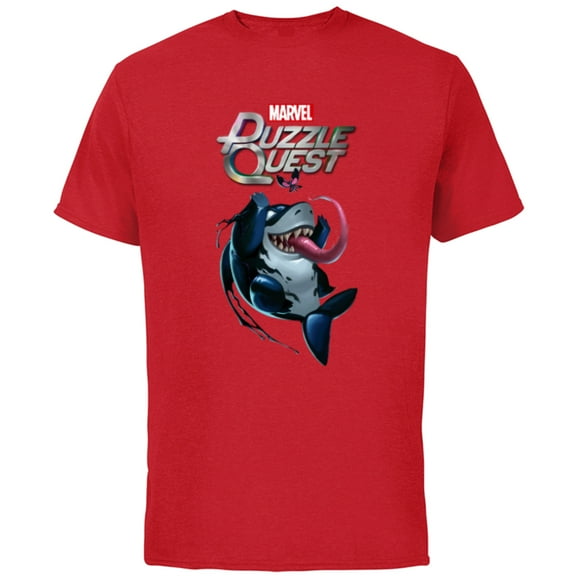 Marvel Puzzle Quest Jeff the Land Shark Jeffrey Symbiote - Short Sleeve Cotton T-Shirt for Adults - Customized-Red