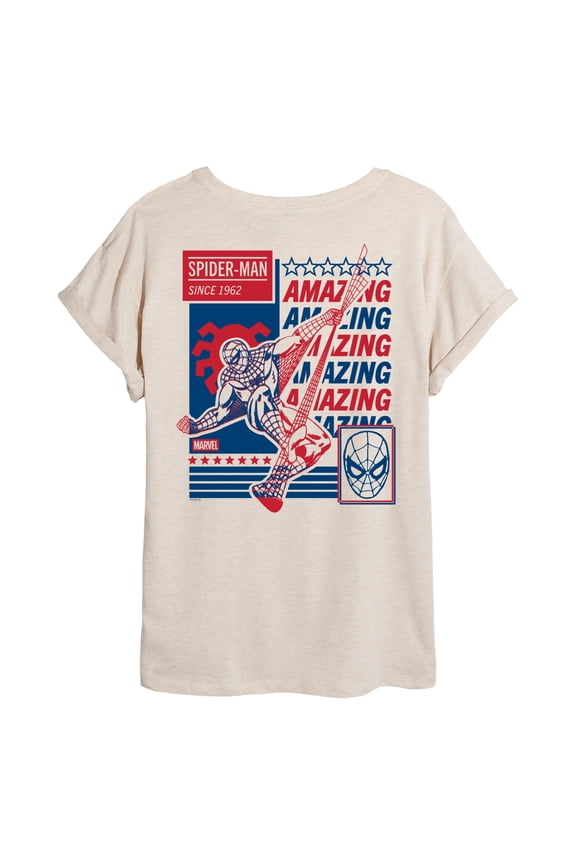 - Red Blue Spider Man - Women's Oversized Graphic T-Shirt