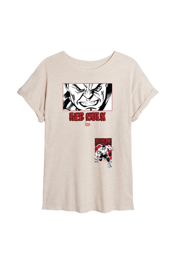 - Red Hulk Close Up - Women's Oversized Graphic T-Shirt