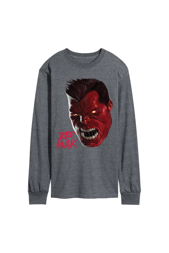 - Red Hulk Face - Men's Long Sleeve Graphic T-Shirt
