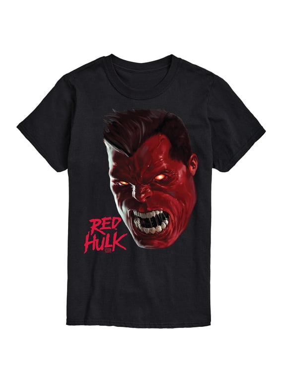 - Red Hulk Face Men's Short Sleeve Graphic T-Shirt
