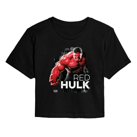 Marvel - Red Hulk - Juniors Cropped Graphic T-Shirt