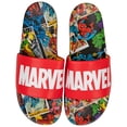 thumbnail image 1 of Marvel Red Label with Comic Scene Sandal Slides-Large (10/11), 1 of 3