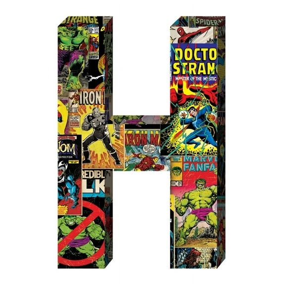 Marvel Retro Comics Wall Art Multicolor Wood Decoration