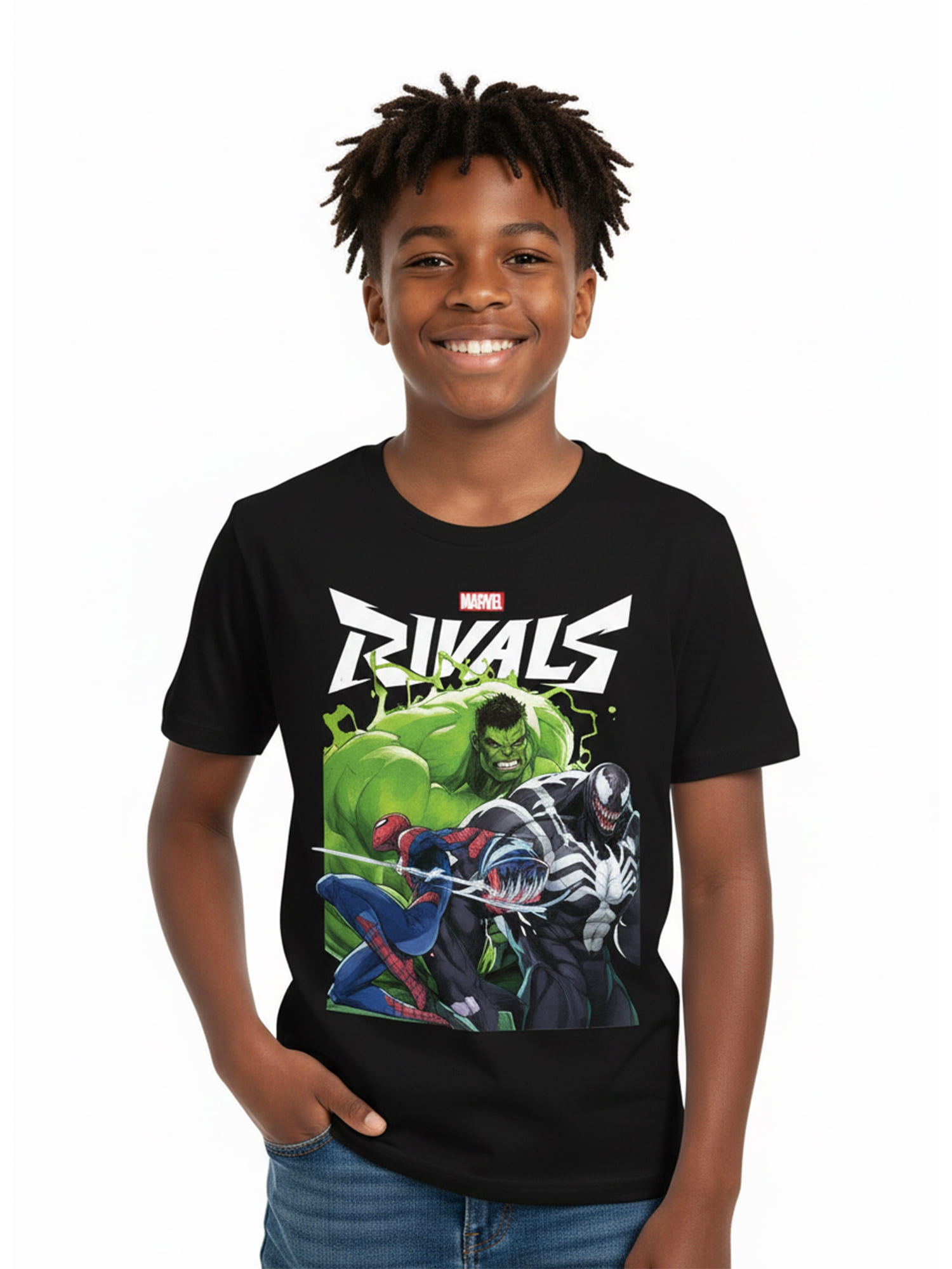 Marvel Rivals, Boys' Graphic T-Shirt, Green Explosion, Sizes 4-18