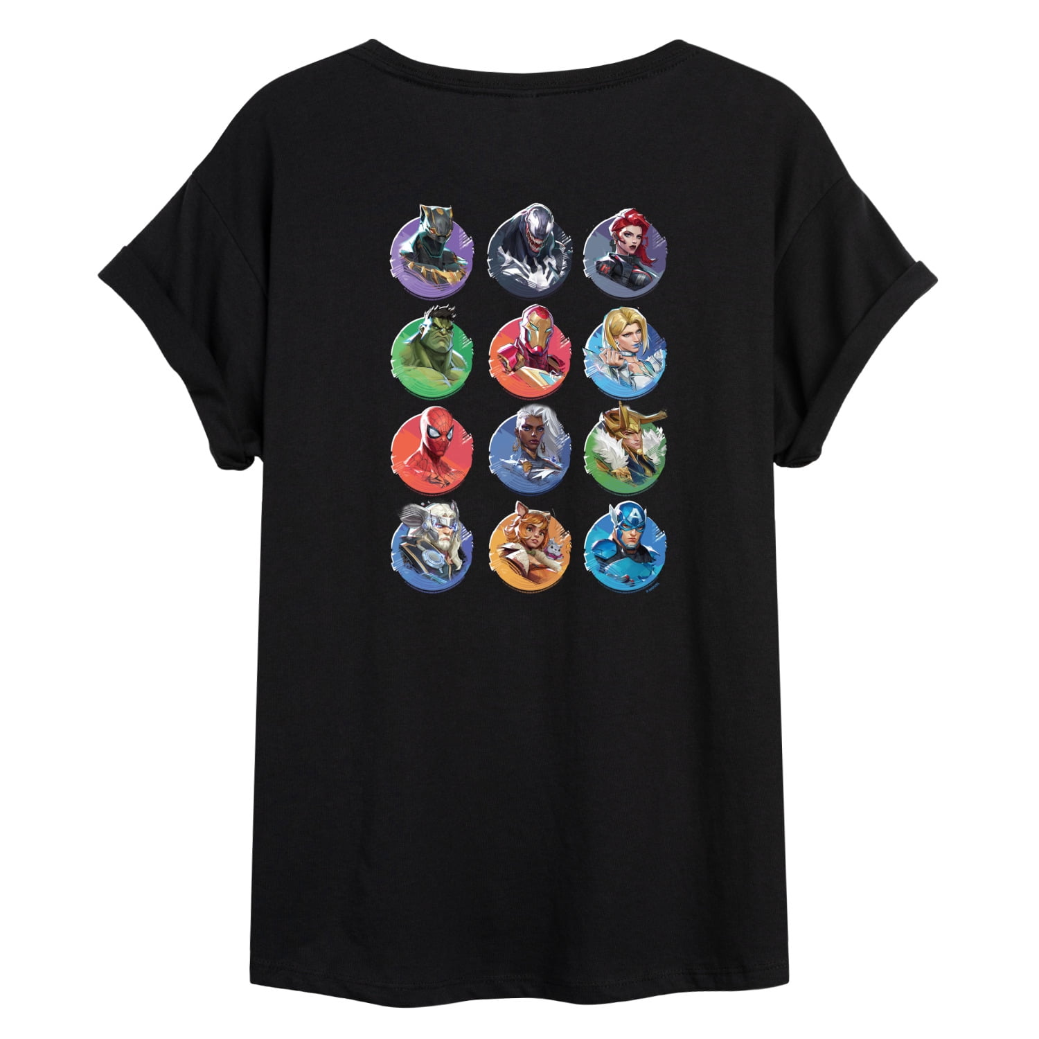 Marvel - Rivals Circle Icons - Juniors Oversized Graphic T-Shirt ...