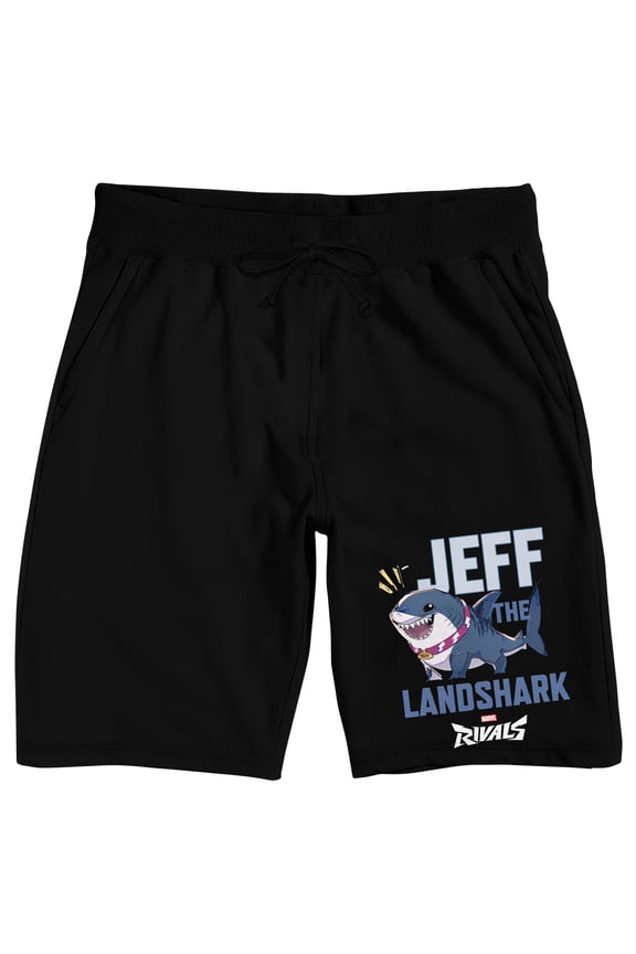 Marvel Rivals Jeff The Landshark Adult Black Sleep Pajama Shorts
-XL
