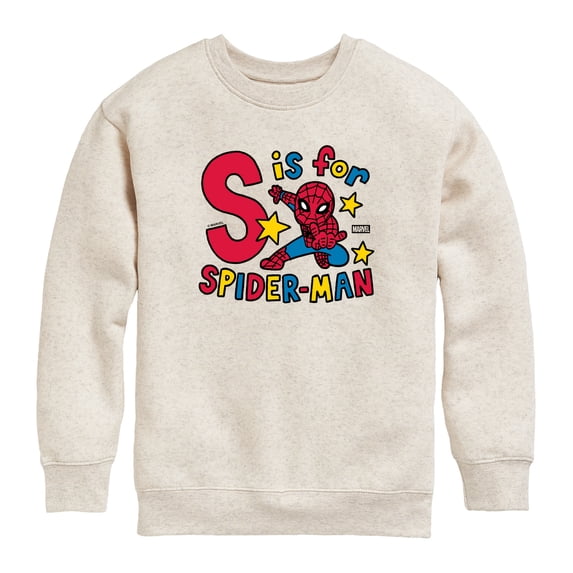 Marvel - S is for Spider-Man - Toddler Boys Fleece Crew Sweatshirt