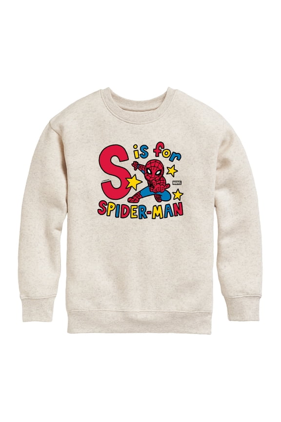 - S is for Spider-Man - Toddler Boys Fleece Crew Sweatshirt