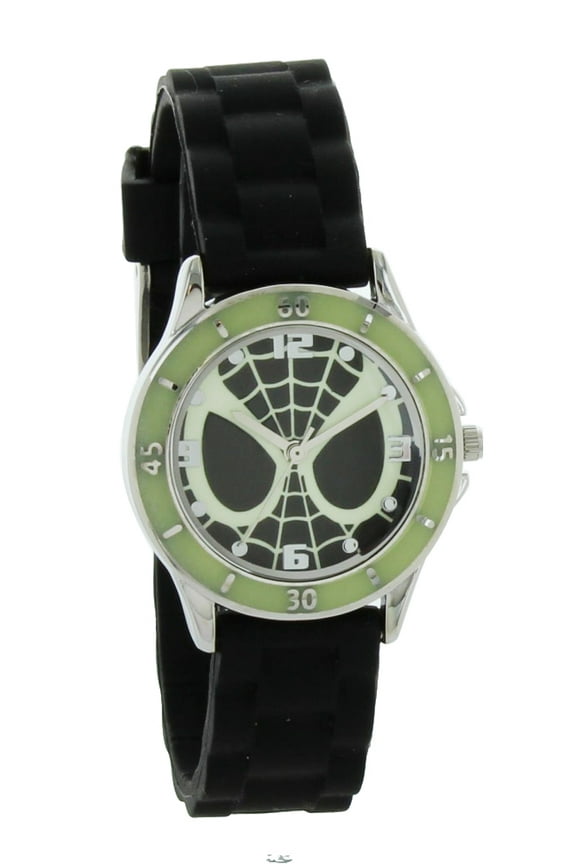 #SPD3413 Glow-in-The-Dark Spider-Man Watch with Black Silicone Band