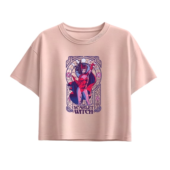 Marvel - Scarlet Witch Nouveau Girls' Short Sleeve Boxy Graphic T-Shirt