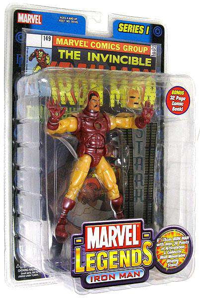 Marvel Series 1 Iron Man Action Figure (Yellow & Red Armor)