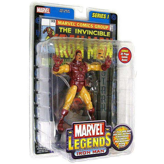 Marvel Series 1 Iron Man Action Figure (Yellow & Red Armor)