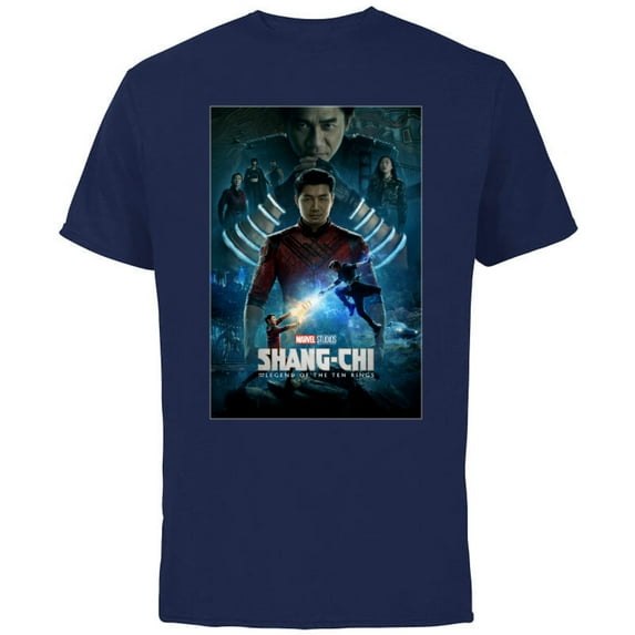 Marvel Shang-Chi and The Legend of the Ten Movie Poster - Short Sleeve Cotton T-Shirt for Adults - Customized-Navy