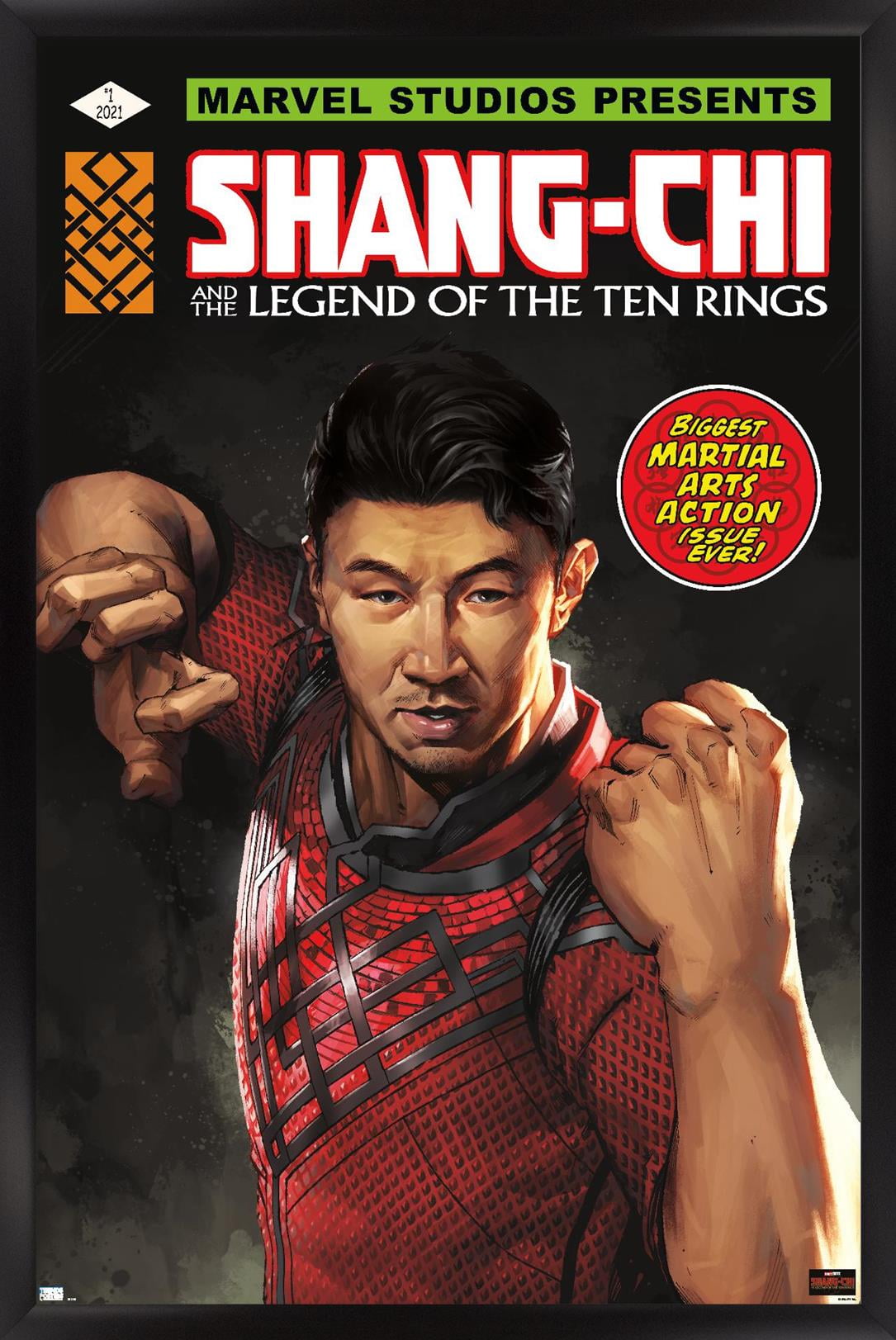 Marvel Shang-Chi and the Legend of the Ten Rings - Action Issue Wall Poster, 22.375" x 34", Framed