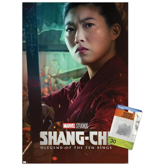 Marvel Shang-Chi and the Legend of the Ten Rings - Katy One Sheet Wall Poster with Pushpins, 14.725" x 22.375"