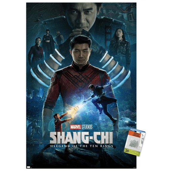Marvel Shang-Chi and the Legend of the Ten Rings - Official One Sheet Wall Poster with Push Pins, 22.375" x 34"