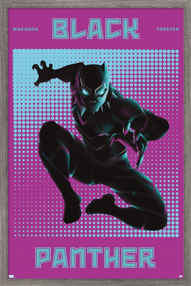 Marvel Shape of a Hero - Black Panther Wall Poster, 22.375" x 34", Framed
