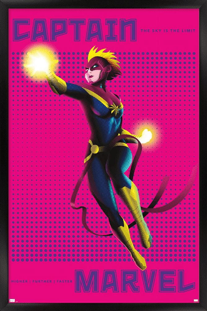 Marvel Shape of a Hero - Captain Marvel Wall Poster, 22.375" x 34", Framed