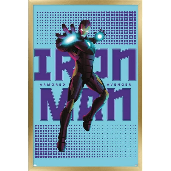 Marvel Shape of a Hero - Iron Man Wall Poster, 14.725" x 22.375", Framed