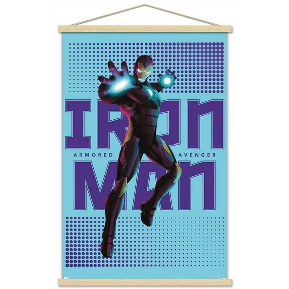 Marvel Shape of a Hero - Iron Man Wall Poster with Wooden Magnetic Frame, 22.375" x 34"