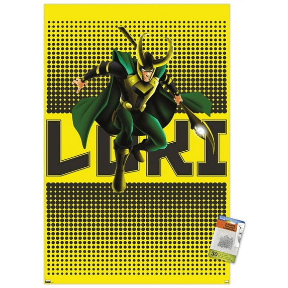 Marvel Shape of a Hero - Loki Wall Poster with Pushpins, 22.375" x 34"