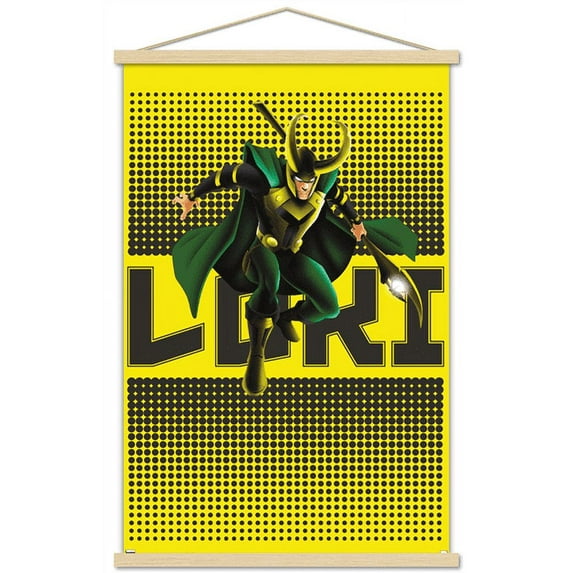 Marvel Shape of a Hero - Loki Wall Poster with Wooden Magnetic Frame, 22.375" x 34"