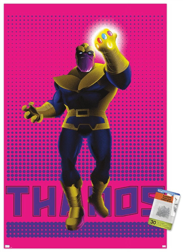 Marvel Shape of a Hero - Thanos Wall Poster with Pushpins, 22.375" x 34"