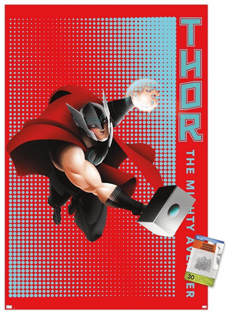 Marvel Shape of a Hero - Thor Wall Poster with Pushpins, 22.375" x 34"