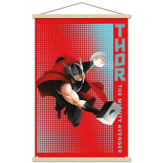 Marvel Shape of a Hero - Thor Wall Poster with Wooden Magnetic Frame, 22.375" x 34"