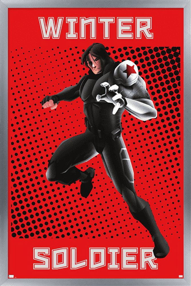 Marvel Shape of a Hero - Winter Soldier Wall Poster, 22.375" x 34", Framed