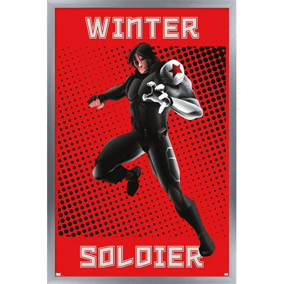 Marvel Shape of a Hero - Winter Soldier Wall Poster, 22.375" x 34", Framed