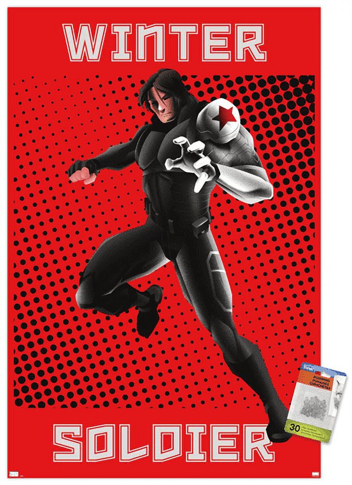 Marvel Shape of a Hero - Winter Soldier Wall Poster with Pushpins, 22.375" x 34"
