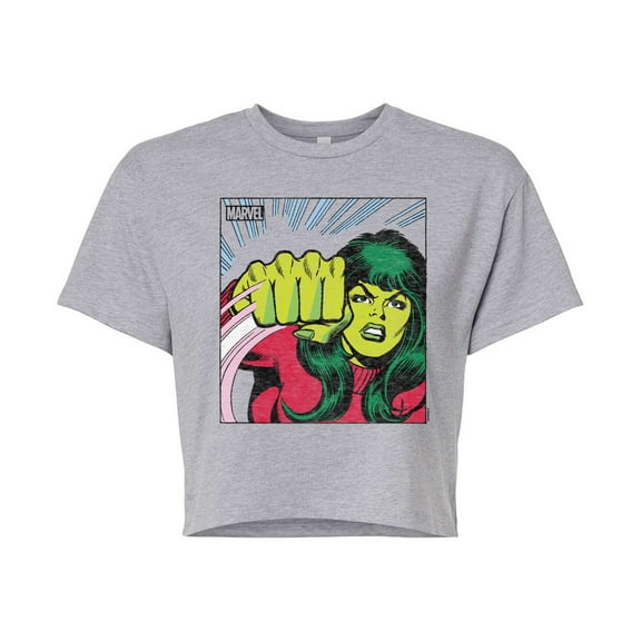 Marvel She Hulk - Comic Panel - Juniors Cropped Graphic T-Shirt