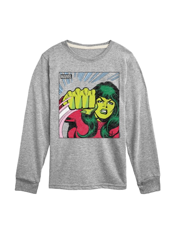 - She-Hulk Comic Panel Boys' Long Sleeve Graphic T-Shirt