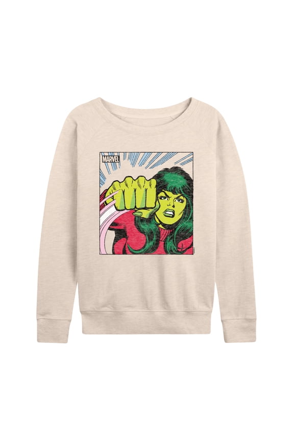 She Hulk - Comic Panel - Women's French Terry Pullover Sweatshirt