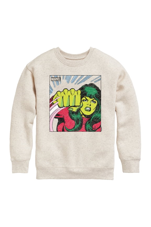- She Hulk Comic Panel - Youth Boys Crew Fleece Sweatshirt