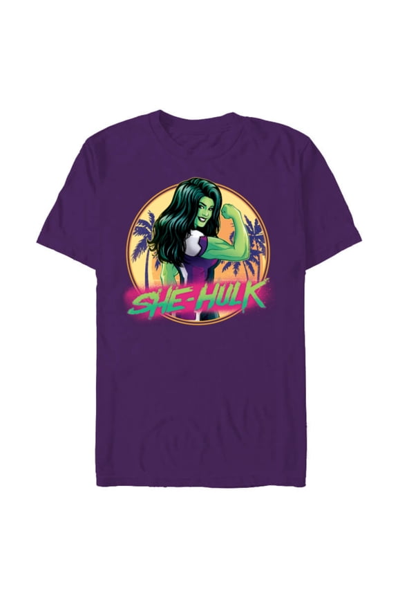 She-Hulk Jennifer Walters Palm Tree Flex - Short Sleeve Blended T-Shirt for Adults - Customized-Purple
